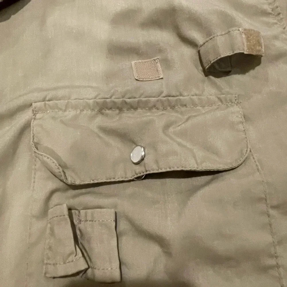 Haband Pearl Snap Travelers Mens Shirt Tan VTG Short Sleeve Classicore Utility - Picture 6 of 12